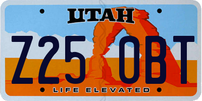 UT license plate Z250BT