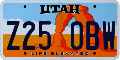 UT license plate Z250BW