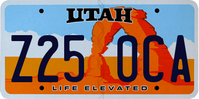 UT license plate Z250CA
