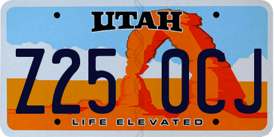 UT license plate Z250CJ