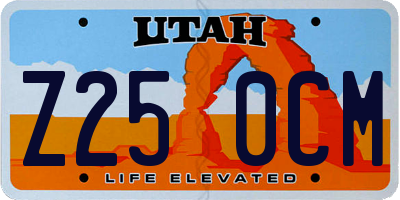 UT license plate Z250CM
