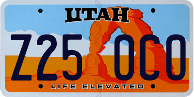 UT license plate Z250CO