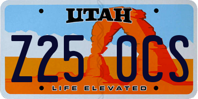 UT license plate Z250CS