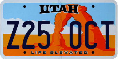 UT license plate Z250CT