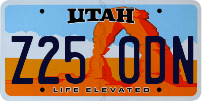 UT license plate Z250DN