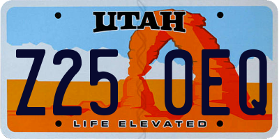 UT license plate Z250EQ