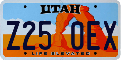 UT license plate Z250EX