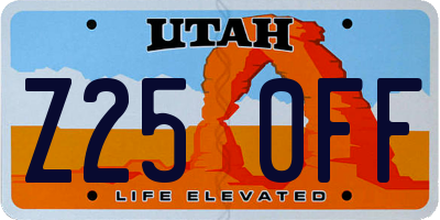 UT license plate Z250FF