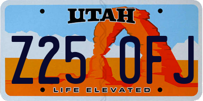 UT license plate Z250FJ