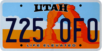 UT license plate Z250FO