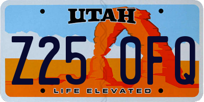 UT license plate Z250FQ