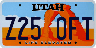 UT license plate Z250FT