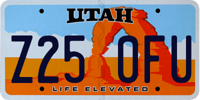 UT license plate Z250FU
