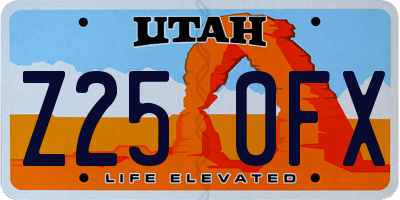 UT license plate Z250FX