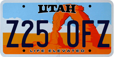 UT license plate Z250FZ