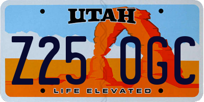 UT license plate Z250GC