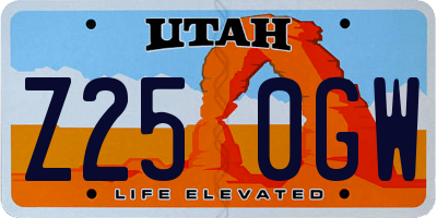 UT license plate Z250GW