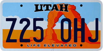 UT license plate Z250HJ
