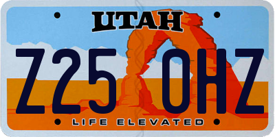 UT license plate Z250HZ