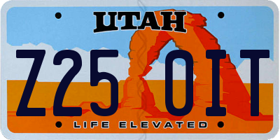 UT license plate Z250IT