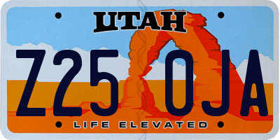 UT license plate Z250JA