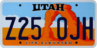 UT license plate Z250JH
