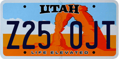 UT license plate Z250JT