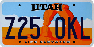 UT license plate Z250KL