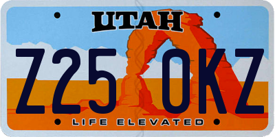 UT license plate Z250KZ