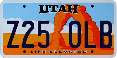UT license plate Z250LB