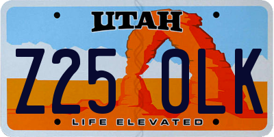 UT license plate Z250LK
