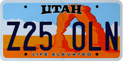 UT license plate Z250LN