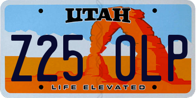 UT license plate Z250LP