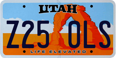 UT license plate Z250LS