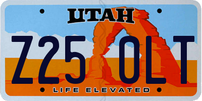 UT license plate Z250LT