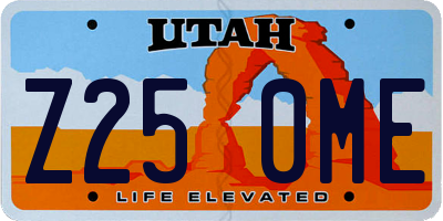 UT license plate Z250ME