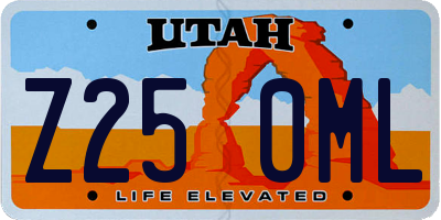 UT license plate Z250ML