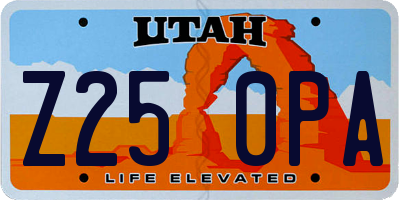 UT license plate Z250PA
