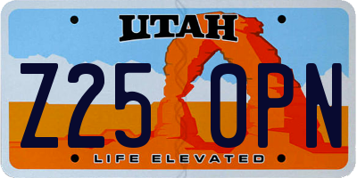 UT license plate Z250PN