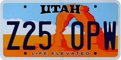 UT license plate Z250PW