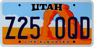 UT license plate Z250QD
