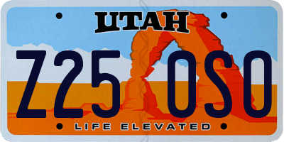 UT license plate Z250SO