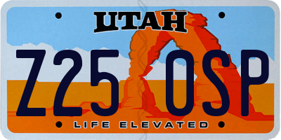 UT license plate Z250SP