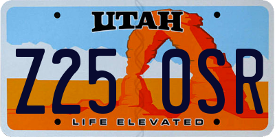 UT license plate Z250SR