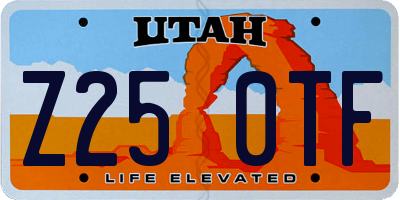 UT license plate Z250TF