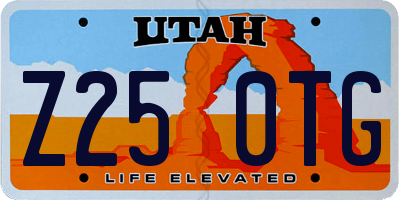 UT license plate Z250TG