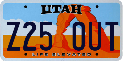 UT license plate Z250UT