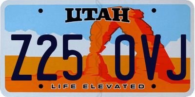 UT license plate Z250VJ