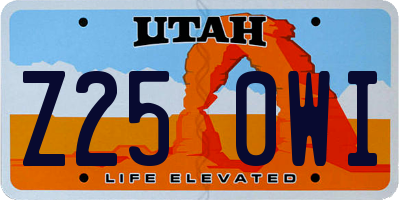 UT license plate Z250WI