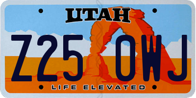 UT license plate Z250WJ